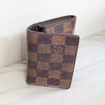 LV Card Holder Damier Ebene Coated Canvas with Leather and Gold Hardware #RTRK-5