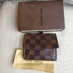 LV Card Holder Damier Ebene Coated Canvas with Leather and Gold Hardware #RTRK-5 - Image 2