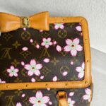 LV x Takashi Murakami Papillon Cherry Blossom Limited Edition Monogram Coated Canvas with Leather and Gold Hardware #ROCS-4 - Image 10