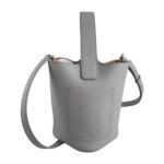 Loewe Pebble Bucket Mini Grey Calf Leather with Gold Hardware #RTEY-1 - Image 4