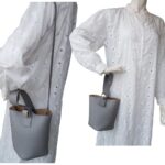 Loewe Pebble Bucket Mini Grey Calf Leather with Gold Hardware #RTEY-1 - Image 21