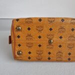 MCM Vintage Boston Bag Brown Visetos Coated Canvas With Leather And Gold Hardware #RTOU-1 - Image 14