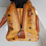 MCM Vintage Boston Bag Brown Visetos Coated Canvas With Leather And Gold Hardware #RTOU-1 - Image 10