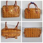 MCM Vintage Boston Bag Brown Visetos Coated Canvas With Leather And Gold Hardware #RTOU-1 - Image 2