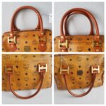 MCM Vintage Boston Bag Brown Visetos Coated Canvas With Leather And Gold Hardware #RTOU-1 - Image 11