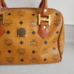 MCM Vintage Boston Bag Brown Visetos Coated Canvas With Leather And Gold Hardware #RTOU-1 - Image 4