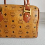 MCM Vintage Boston Bag Brown Visetos Coated Canvas With Leather And Gold Hardware #RTOU-1 - Image 6