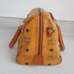 MCM Vintage Boston Bag Brown Visetos Coated Canvas With Leather And Gold Hardware #RTOU-1 - Image 7