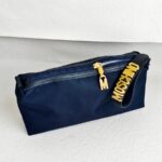 Moschino Small Pouch Navy Blue Nylon with Gold Hardware #ROCC-11 - Image 2