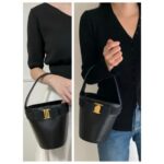 S Ferragamo Vintage Vara Bow Bucket Black Satin with Gold Hardware #ROYR-12 - Image 30