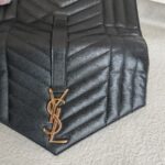 Saint Laurent Envelope Flap Wristlet Pouch Black Leather with Gold Hardware #ROKU-1 - Image 3