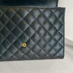 Saint Laurent Envelope Flap Wristlet Pouch Black Leather with Gold Hardware #ROKU-1 - Image 13