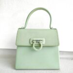 Salvatore Ferragamo Vintage Gancini Mint Green Rubber with Silver Hardware #ROCT-1
