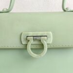 Salvatore Ferragamo Vintage Gancini Mint Green Rubber with Silver Hardware #ROCT-1 - Image 3