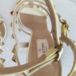 Valentino Rockstud Heel Size 39 Cream Leather Shoes #ROYL-3 - Image 9
