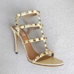 Valentino Rockstud Heel Size 39 Cream Leather Shoes #ROYL-3 - Image 5