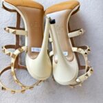 Valentino Rockstud Heel Size 39 Cream Leather Shoes #ROYL-3 - Image 13