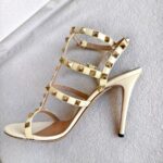 Valentino Rockstud Heel Size 39 Cream Leather Shoes #ROYL-3 - Image 8