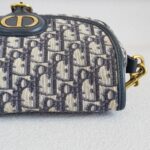C.Dior Medium Dior Bobby Bag Blue/Black Oblique Jacquard Canvas with Leather and Gold Hardware #RORT-8 - Image 12