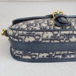 C.Dior Medium Dior Bobby Bag Blue/Black Oblique Jacquard Canvas with Leather and Gold Hardware #RORT-8 - Image 13