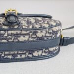 C.Dior Medium Dior Bobby Bag Blue/Black Oblique Jacquard Canvas with Leather and Gold Hardware #RORT-8 - Image 14
