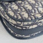 C.Dior Medium Dior Bobby Bag Blue/Black Oblique Jacquard Canvas with Leather and Gold Hardware #RORT-8 - Image 15