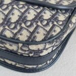 C.Dior Medium Dior Bobby Bag Blue/Black Oblique Jacquard Canvas with Leather and Gold Hardware #RORT-8 - Image 16