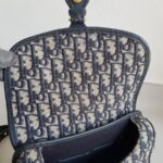 C.Dior Medium Dior Bobby Bag Blue/Black Oblique Jacquard Canvas with Leather and Gold Hardware #RORT-8 - Image 22