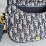 C.Dior Medium Dior Bobby Bag Blue/Black Oblique Jacquard Canvas with Leather and Gold Hardware #RORT-8 - Image 23