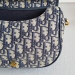 C.Dior Medium Dior Bobby Bag Blue/Black Oblique Jacquard Canvas with Leather and Gold Hardware #RORT-8 - Image 24