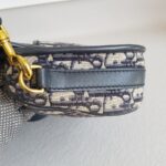 C.Dior Medium Dior Bobby Bag Blue/Black Oblique Jacquard Canvas with Leather and Gold Hardware #RORT-8 - Image 9