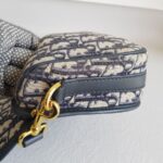 C.Dior Medium Dior Bobby Bag Blue/Black Oblique Jacquard Canvas with Leather and Gold Hardware #RORT-8 - Image 10
