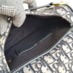 C.Dior Medium Dior Bobby Bag Blue/Black Oblique Jacquard Canvas with Leather and Gold Hardware #RORT-8 - Image 27