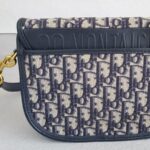 C.Dior Medium Dior Bobby Bag Blue/Black Oblique Jacquard Canvas with Leather and Gold Hardware #RORT-8 - Image 5