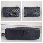 Chanel Classic Jumbo Double Flap Bag Black Grained Calfskin with Silver Hardware #RTOT-1 - Image 2