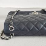 Chanel Classic Jumbo Double Flap Bag Black Grained Calfskin with Silver Hardware #RTOT-1 - Image 11
