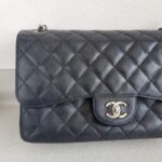 Chanel Classic Jumbo Double Flap Bag Black Grained Calfskin with Silver Hardware #RTOT-1 - Image 3