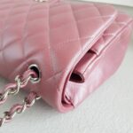 Chanel Classic Jumbo Double Flap Bag Dusty Rose Pink Lambskin with Silver Hardware #RSCL-1 - Image 13
