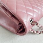 Chanel Classic Jumbo Double Flap Bag Dusty Rose Pink Lambskin with Silver Hardware #RSCL-1 - Image 12