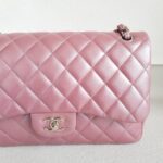Chanel Classic Jumbo Double Flap Bag Dusty Rose Pink Lambskin with Silver Hardware #RSCL-1 - Image 4