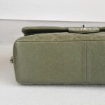 Chanel Classic Jumbo Double Flap Bag Olive Green Grained Calfskin with Silver Hardware #RKUC-2 - Image 11