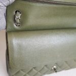 Chanel Classic Jumbo Double Flap Bag Olive Green Grained Calfskin with Silver Hardware #RKUC-2 - Image 14