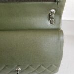 Chanel Classic Jumbo Double Flap Bag Olive Green Grained Calfskin with Silver Hardware #RKUC-2 - Image 15