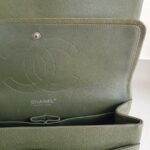 Chanel Classic Jumbo Double Flap Bag Olive Green Grained Calfskin with Silver Hardware #RKUC-2 - Image 17