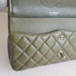 Chanel Classic Jumbo Double Flap Bag Olive Green Grained Calfskin with Silver Hardware #RKUC-2 - Image 18