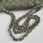 Chanel Classic Jumbo Double Flap Bag Olive Green Grained Calfskin with Silver Hardware #RKUC-2 - Image 20