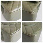 Chanel Classic Jumbo Double Flap Bag Olive Green Grained Calfskin with Silver Hardware #RKUC-2 - Image 13