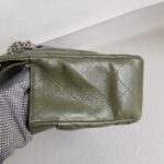 Chanel Classic Jumbo Double Flap Bag Olive Green Grained Calfskin with Silver Hardware #RKUC-2 - Image 10
