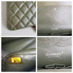 Chanel Classic Jumbo Double Flap Bag Olive Green Grained Calfskin with Silver Hardware #RKUC-2 - Image 24