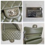 Chanel Classic Jumbo Double Flap Bag Olive Green Grained Calfskin with Silver Hardware #RKUC-2 - Image 23